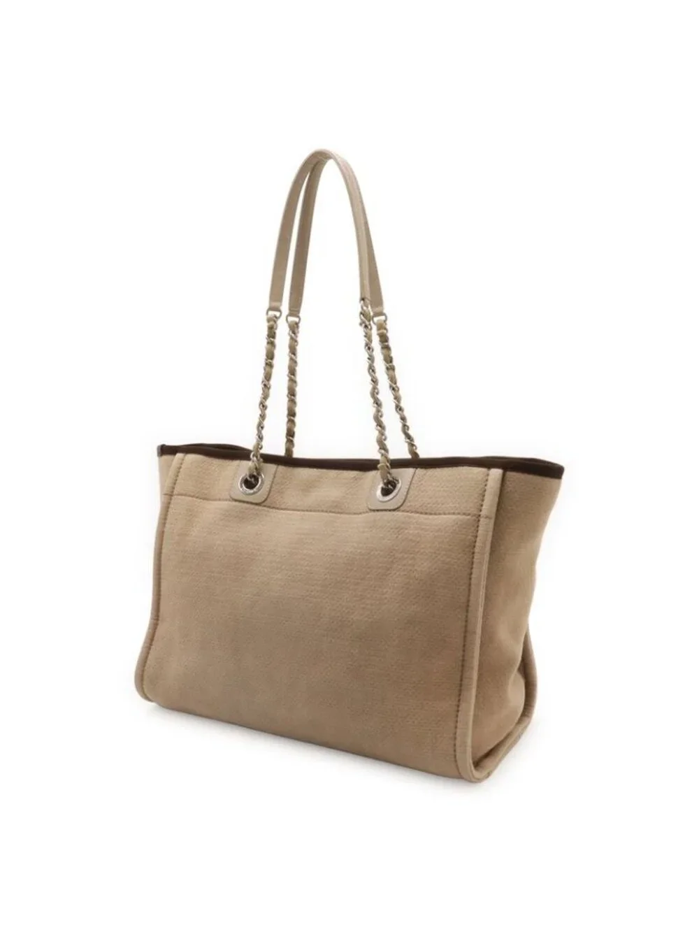 Chanel Deville Medium Tote MM Bag Chain Shoulder Beige Brown - Picture 2 of 6